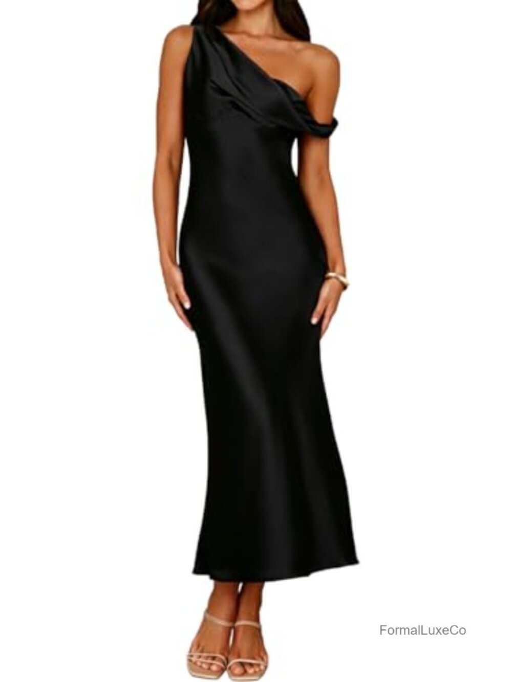 Satin Off Shoulder Sleeveless Midi Dress Backless Formal Cocktail